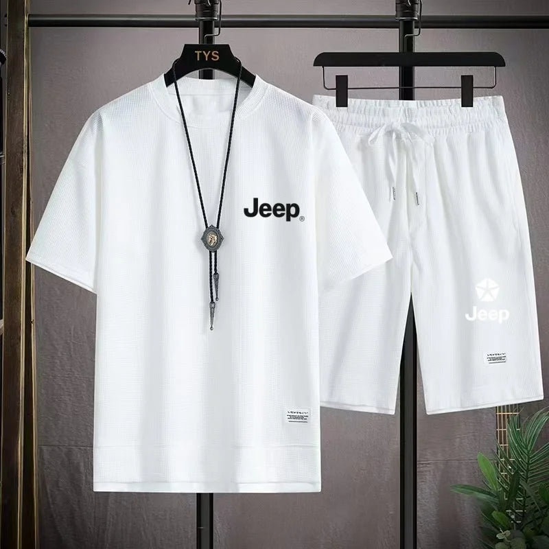Jeep Brand 2026 Casual Shirts, Men's Sportswear, Loose Short-Sleeved T-Shirts and Summer Shorts