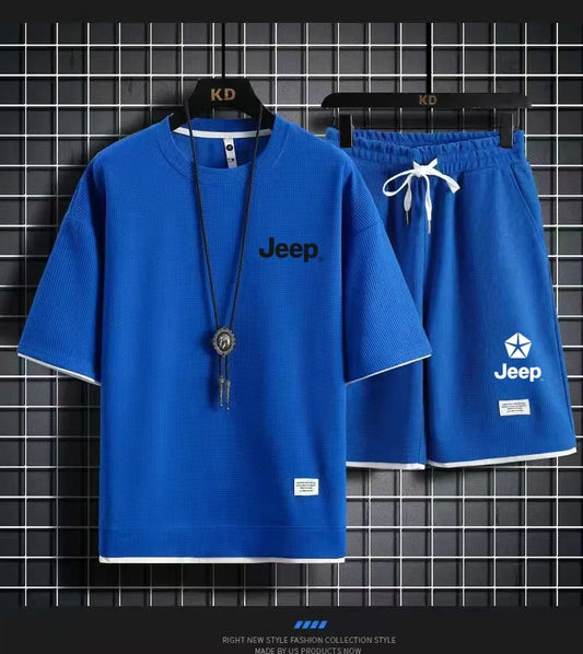Jeep Brand 2026 Casual Shirts, Men's Sportswear, Loose Short-Sleeved T-Shirts and Summer Shorts