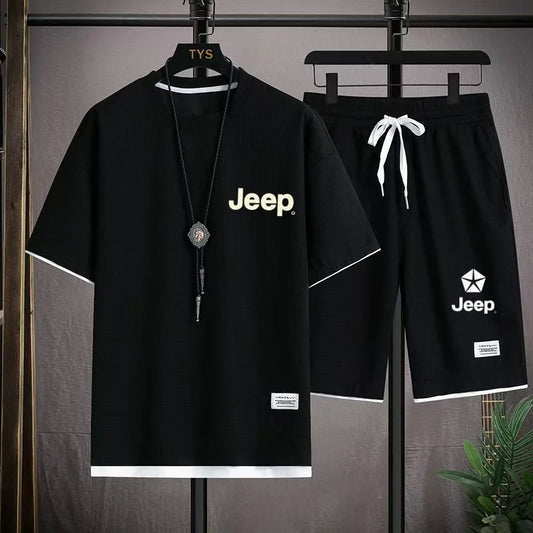 Jeep Brand 2026 Casual Shirts, Men's Sportswear, Loose Short-Sleeved T-Shirts and Summer Shorts
